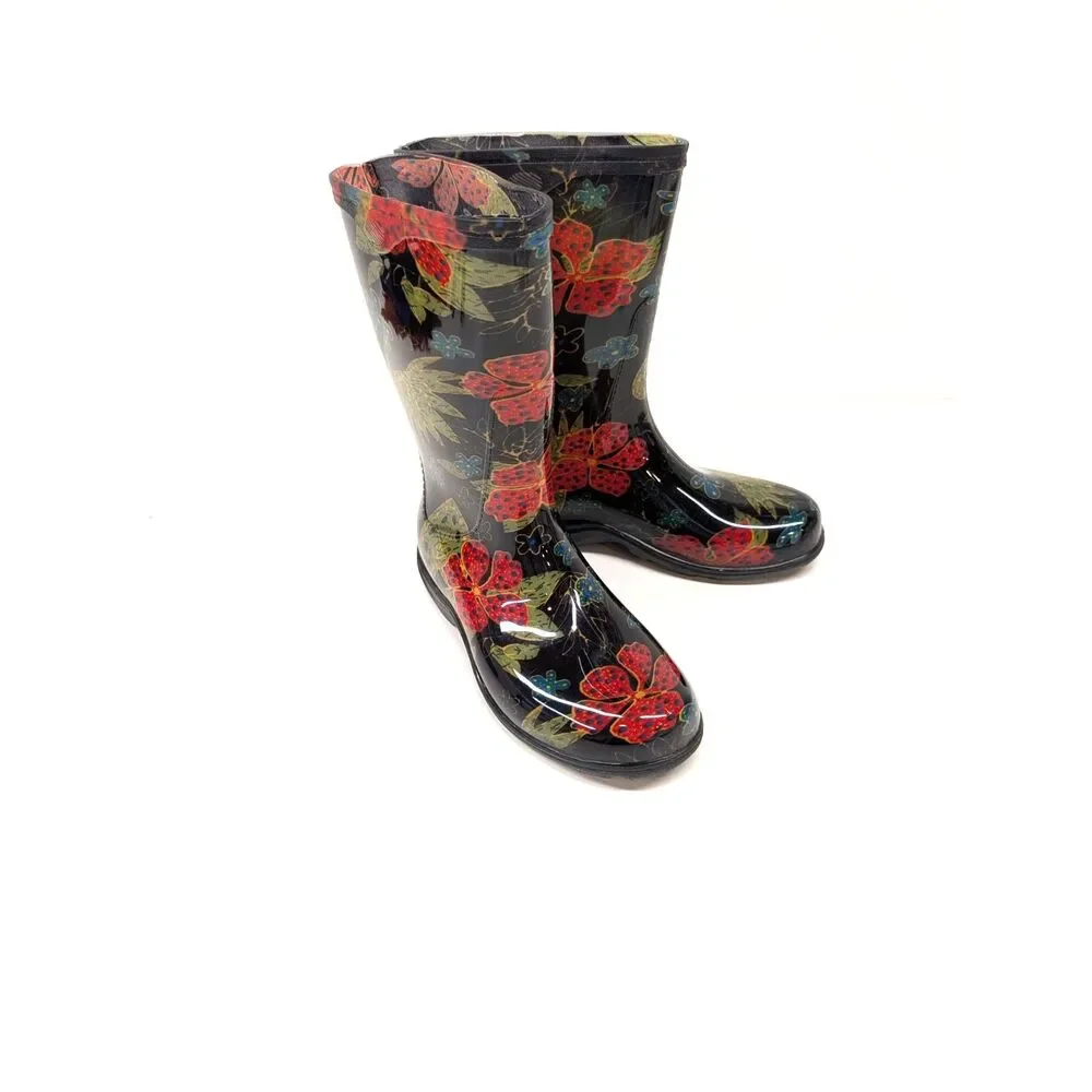 Sloggers Black Garden Rain Boots, size 6